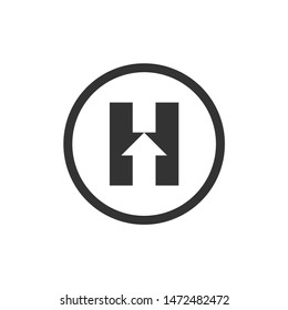 Initial H Logo Icon Negative Space Stock Vector (Royalty Free ...