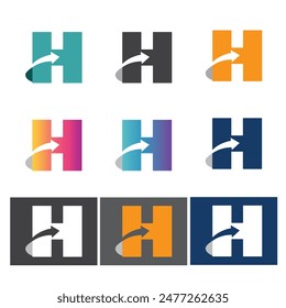 Initial H logo, letter H with arrow combination.