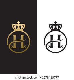 initial h logo luxury premium icon