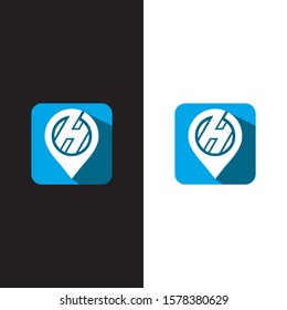 initial H logo point ICON VECTOR