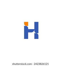 Initial H logo usable for business technology logo in the form of data. Network connection icon, share symbol design vector