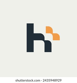 Initial h logo usable for business technology logo in the form of data. Network connection icon, share symbol design vector