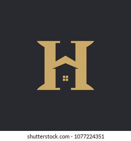 Initial H luxurious logo, vector logo template