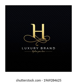 Initial H Luxury Letter Logo Design , Elegance Wedding Initial Monogram