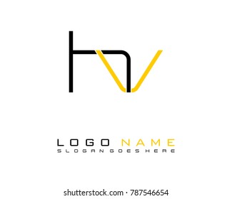 Initial H &  minimalist logo template vector