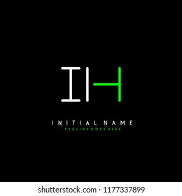 Initial I H minimalist modern logo identity vector