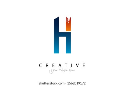 Initial H Modern Trendy Design Logo. Letter H Icon Logo with line and dot style Vector Illustration.