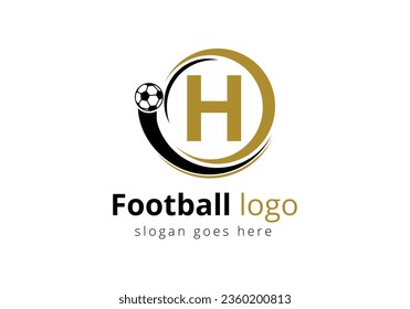 Initial H monogram alphabet with Football Logo Design Vector Template. Football Club Symbol. business, and company identity.
