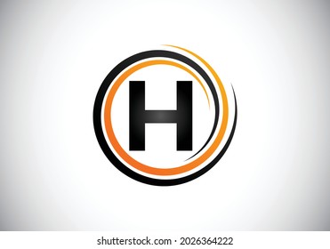 Initial H monogram alphabet in the spiral. Swirl spiral infinity logo design. Font emblem.  Modern vector logo for the business, and company identity