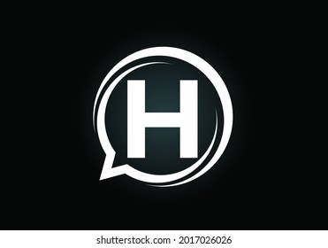 Alfabeto inicial H monograma con un icono de charla de burbujas. Conversando, chateando el concepto de logo. Diseño de logotipo moderno para un negocio de consultoría, e identidad de empresa.
