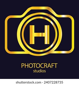 Initial H monogram letter alphabet with a camera icon. Photography logo vector illustration. Modern logo design for photography business, and company identity.