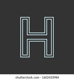 Initial H Monoline, Outline, Double Line Simple Premium Logo Icon. Design Graphic Vector EPS10