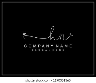 Initial H N handwriting logo template vector