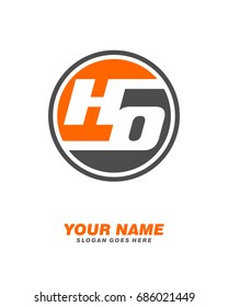Initial H O circle logo template vector