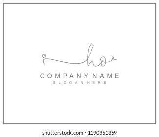 Initial H O handwriting logo template vector