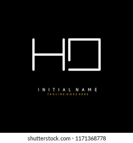 Initial H O minimalist modern logo identity vector