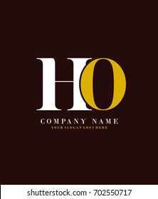 Initial H & O simple design logo template vector