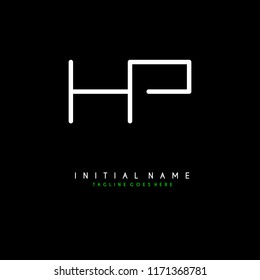 Initial H P minimalist modern logo identity vector