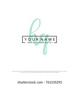 Initial H & Q elegant logo template vector