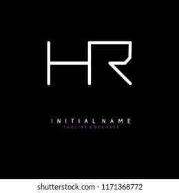 Initial H R minimalist modern logo identity vector