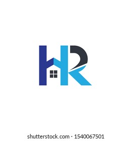 Initial H and R for real estate logo template vector icon illustration