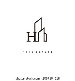 Initial H real estate logo design