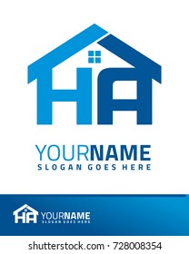 Initial H & A real estate logo template vector