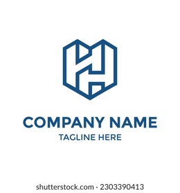 Initial of H, Real Estate with Shield Logo Design