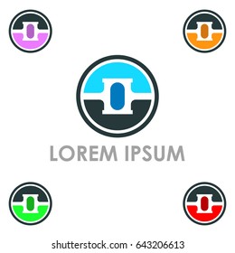 Initial H and shield,  flat logo design template. Colorful media icon. Vision Logotype concept idea.