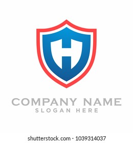 Initial H shield protection vector logo icon