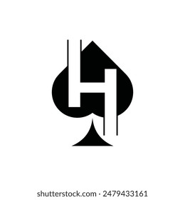 Initial H Spade Game Modern Simplicity Icon Logo Design