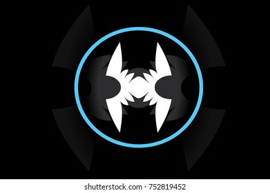initial H with spider style for a gaming team or laptop sticker
