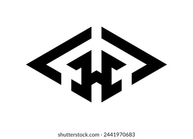 initial H square logo vector template black color