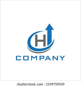 Initial H with statistic marketing financial logo