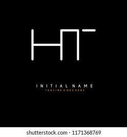 Initial H T minimalist modern logo identity vector