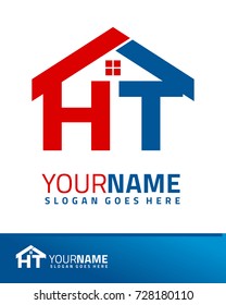 Initial H & T real estate logo template vector