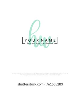 Initial H & W elegant logo template vector