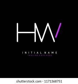 Initial H W minimalist modern logo identity vector