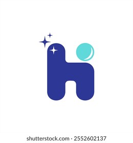Initial H - water drop logo design suitable for cleaning service company,