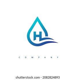 Initial H water logo design