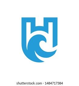 Initial H wave logo template