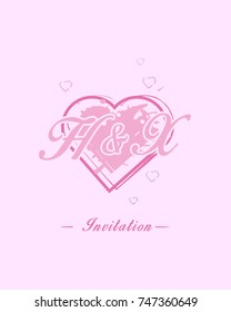 Initial H & X wedding invitation logo template vector