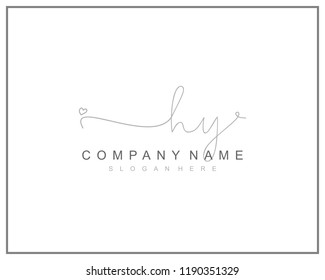 Initial H Y handwriting logo template vector