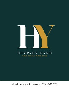 Initial H & Y simple design logo template vector
