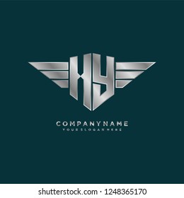 Initial H Y wing logo template vector