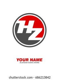 Initial H Z circle logo template vector