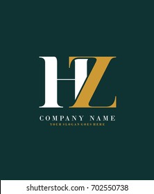 Initial H & Z simple design logo template vector
