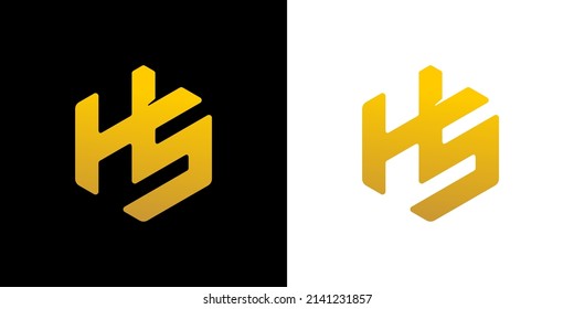 polígono de diseño de logotipo H5 carta inicial Monograma plantilla de vectores de iconos.logo Hs