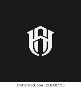 Initial HA AH H A Monogram Logo Template Vector Illustration Isolated in Black White Background