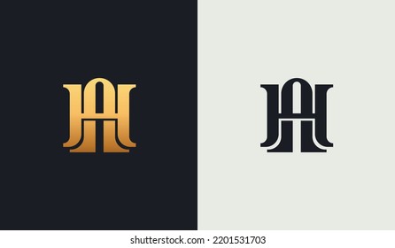 Initial HA AH H A Monogram Logo Template. Initial Based Letter Icon Logo